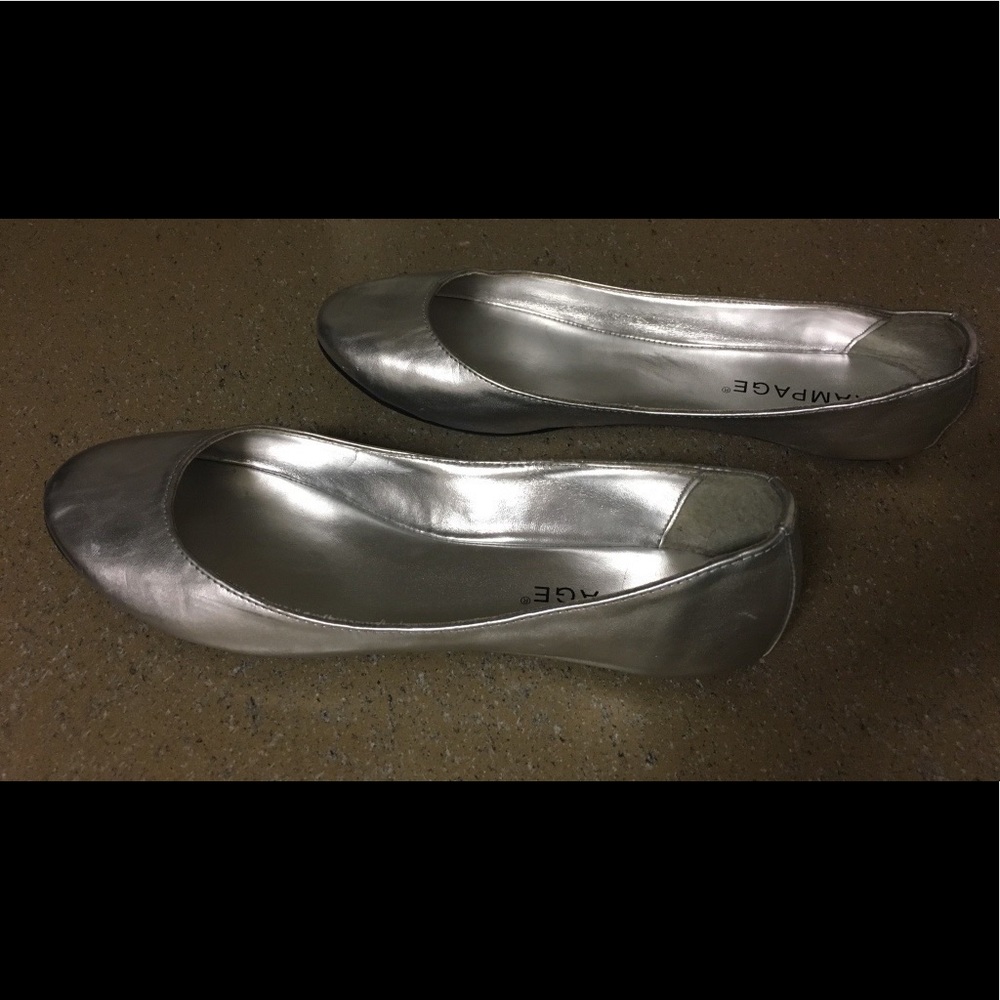 Rampage Silver Ballet Flats